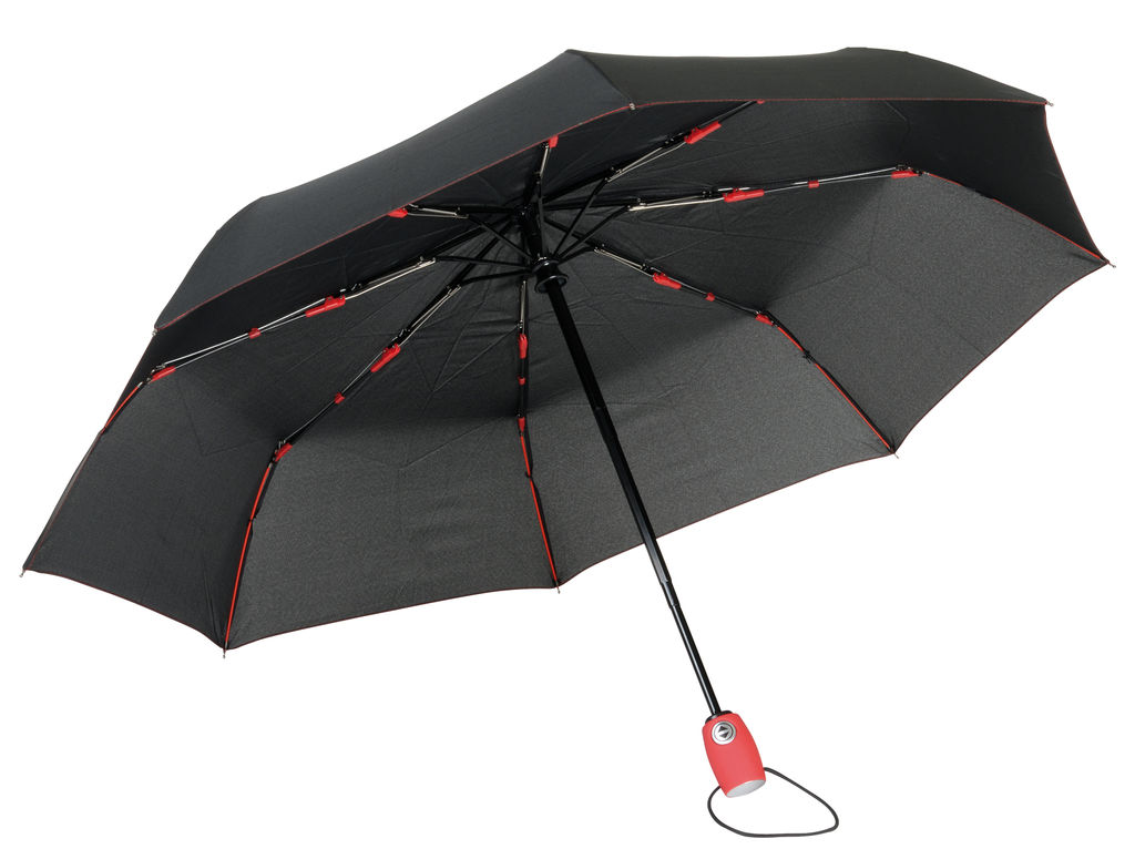 Зонт складной-автомат STREETLIFE, цвет красный, чёрный
