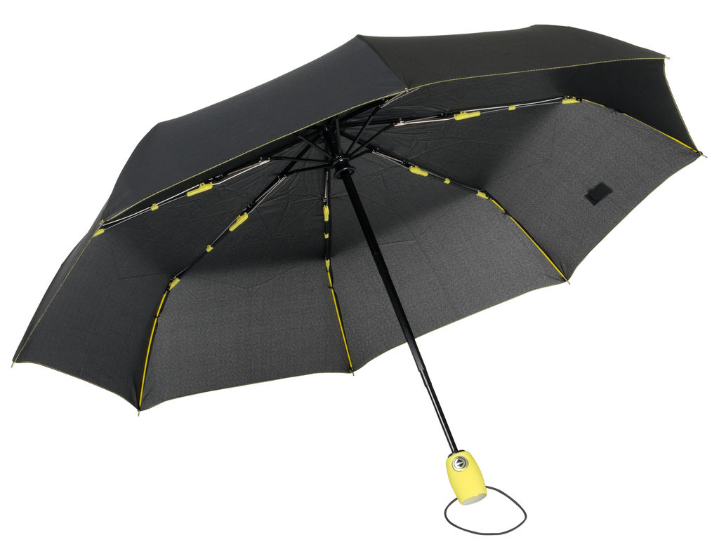 Зонт складной-автомат STREETLIFE, цвет чёрный, жёлтый