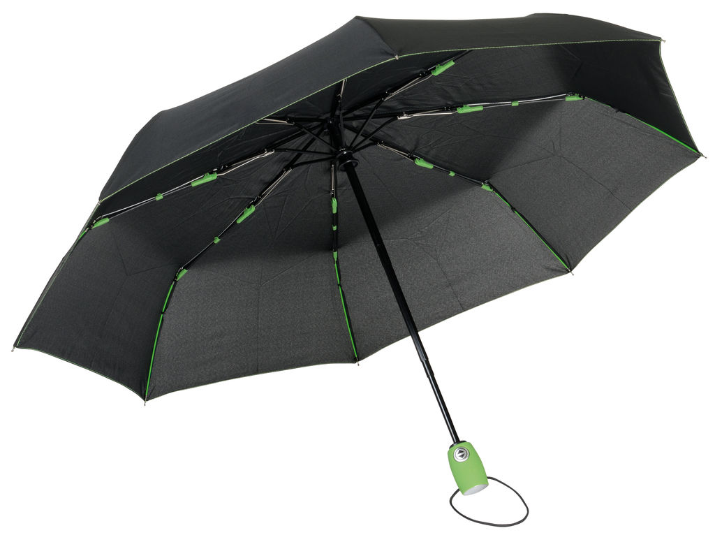 Зонт складной-автомат STREETLIFE, цвет чёрный, светло-зелёный