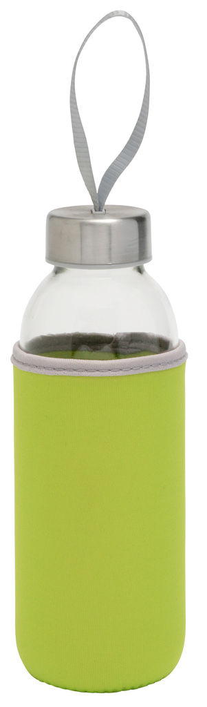 Бутылка стеклянная  TAKE WELL, цвет прозрачный, яблочно-зелёный