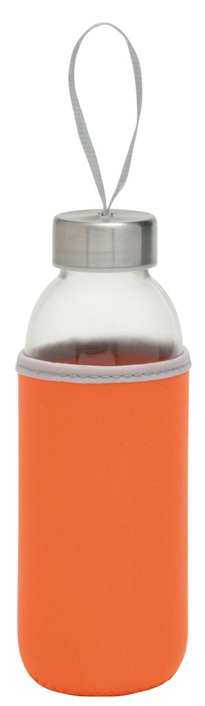 Бутылка стеклянная  TAKE WELL, цвет прозрачный, оранжевый