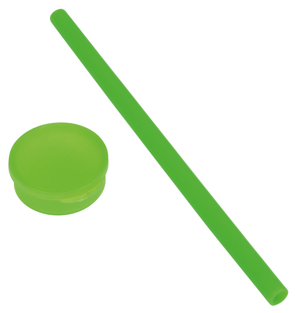 Трубочка силиконовая PRACTICALLY, цвет зелёный