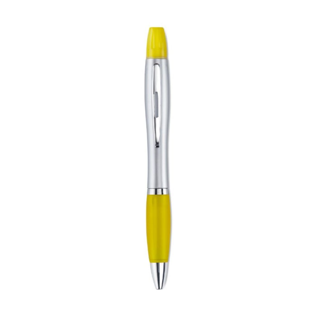 Ручка с маркером желтого цвета