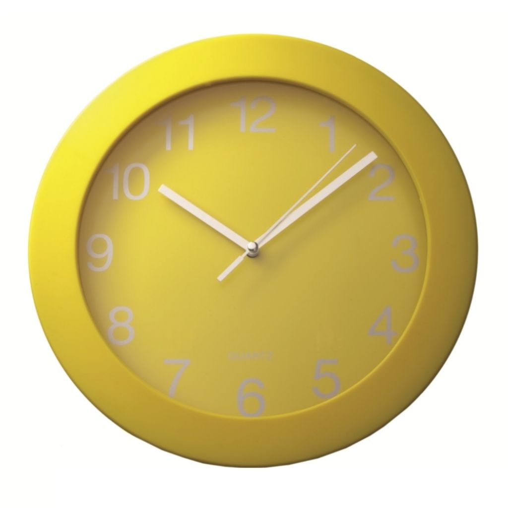 Пластиковые настенные часы RIMINI, желтые