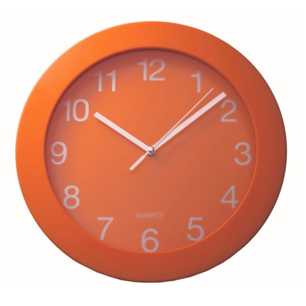 Пластикові настінні годинники RIMINI, помаранчеві
