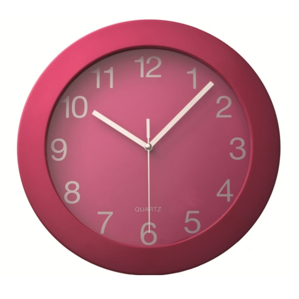 Пластикові настінні годинники RIMINI, рожеві