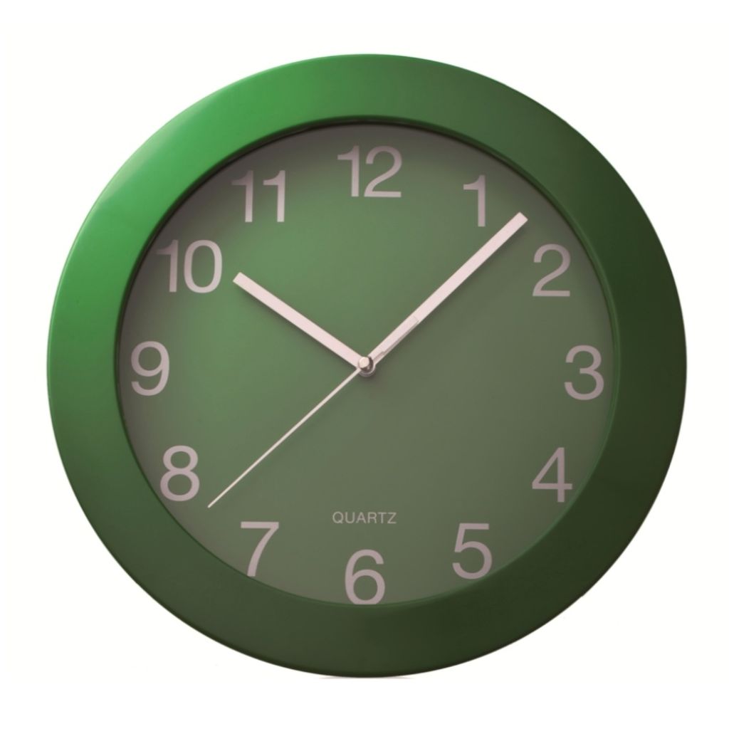 Пластиковые настенные часы RIMINI, темно-зеленые
