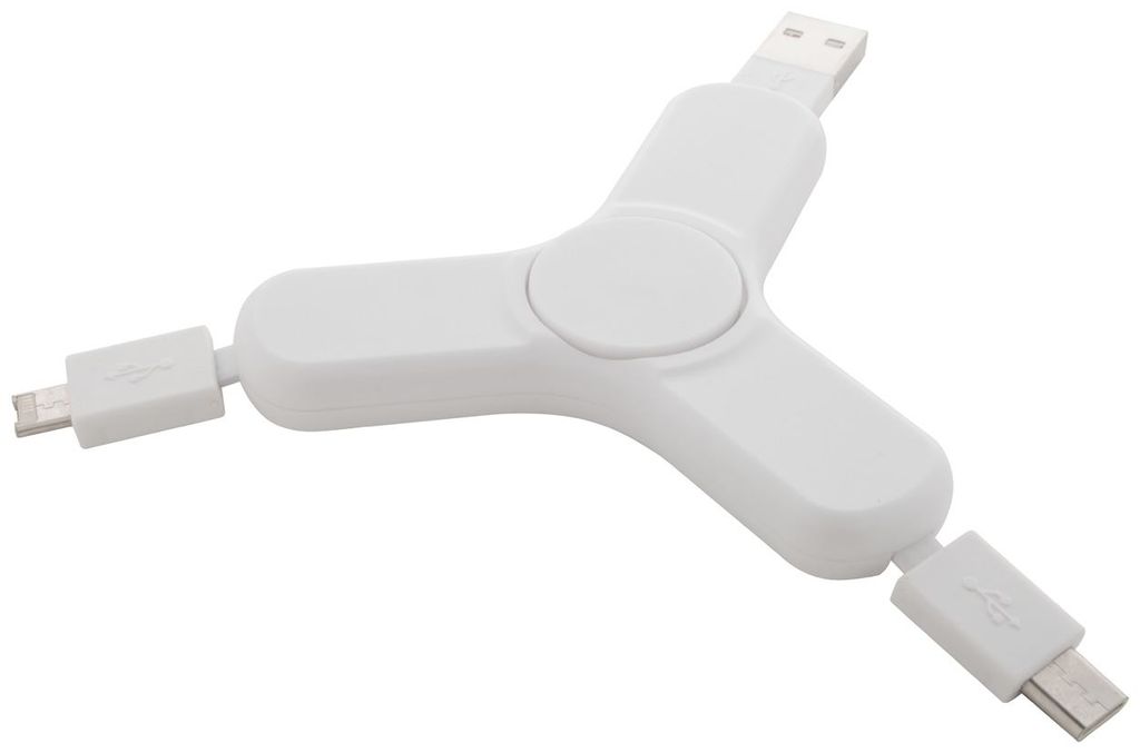 Спінер з USB зарядним кабелем Dorip, колір білий