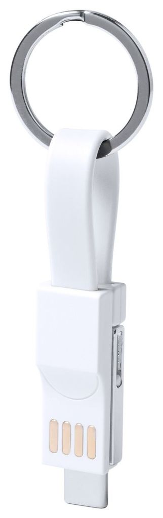 Брелок-зарядний кабель USB Hedul, колір білий