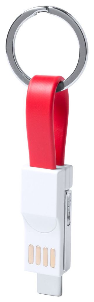 Брелок-зарядний кабель USB Hedul, колір червоний