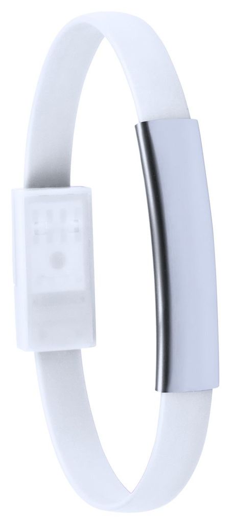 Браслет із зарядним кабелем USB Leriam, колір білий