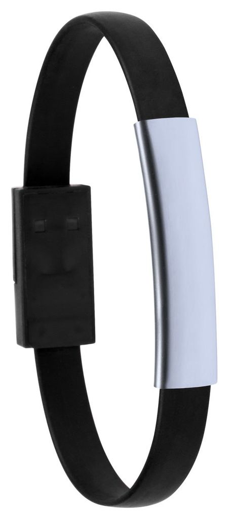 Браслет із зарядним кабелем USB Leriam, колір чорний