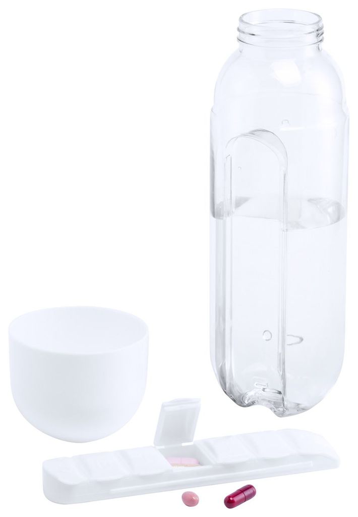 Пляшка з коробочкою для таблеток Gazuk, колір білий