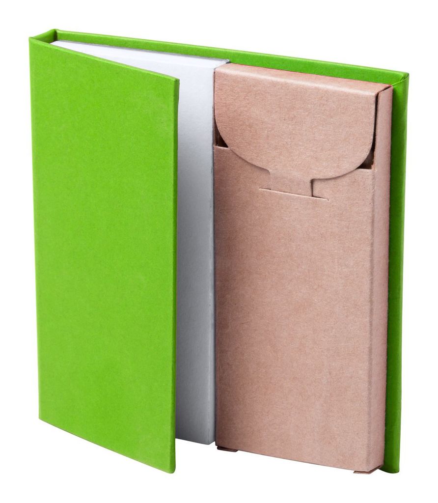 Блокнот с карандашами Lumar, цвет зеленый лайм