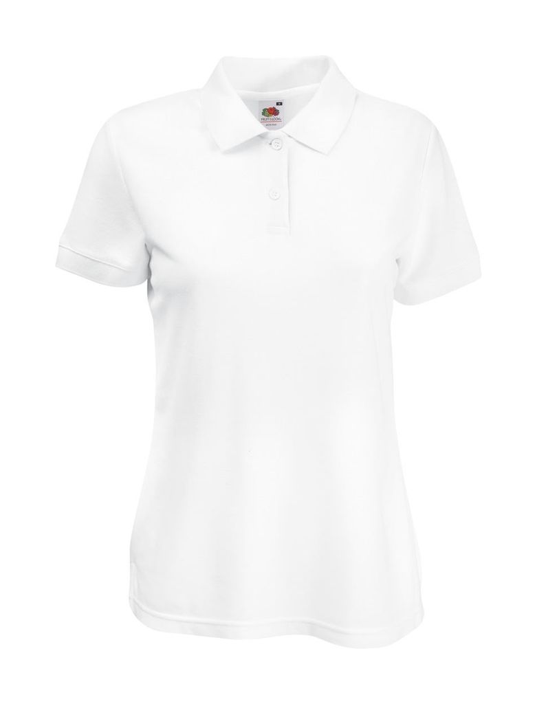 Рубашка поло женская 65/35, цвет белый  размер L