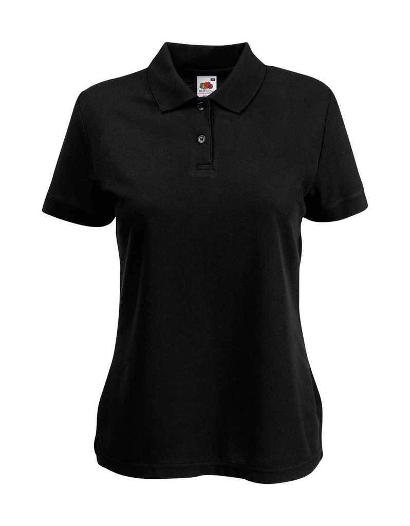 Рубашка поло женская 65/35, цвет черный  размер L