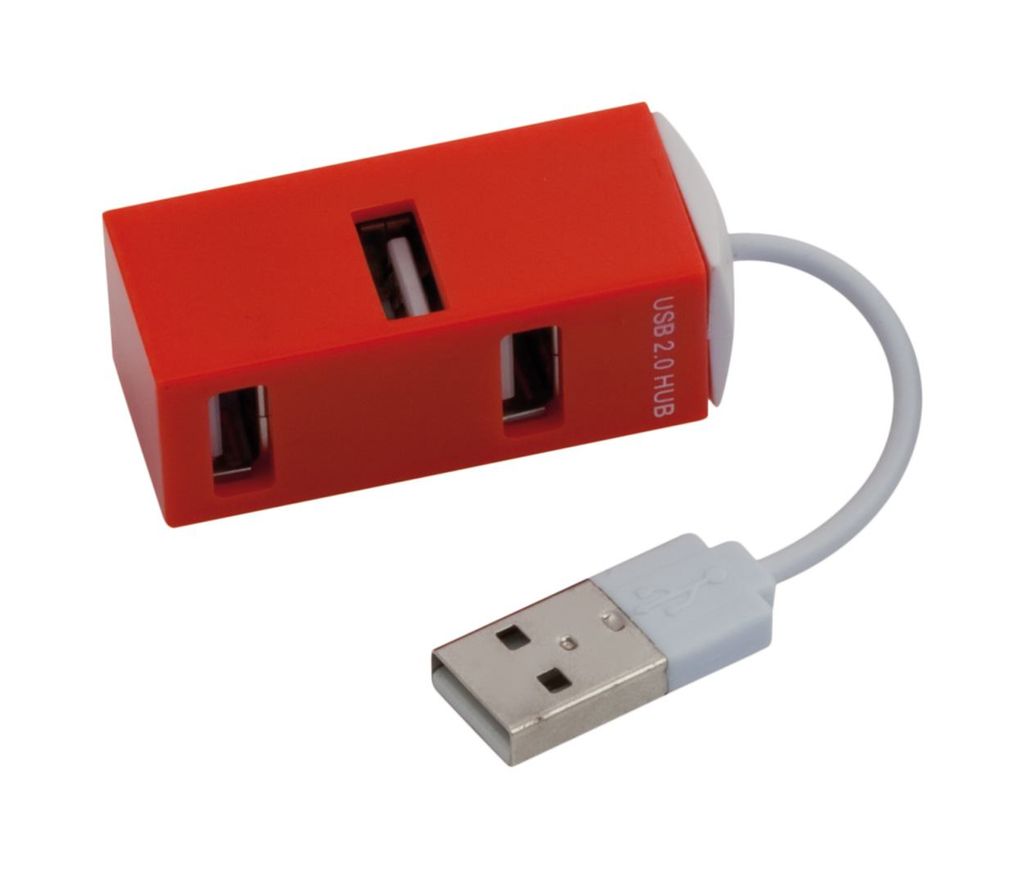 Хаб USB Geby, колір червоний