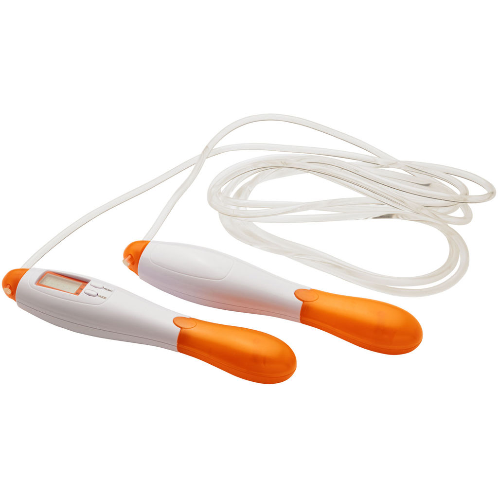 Скакалка Frazier с ЖК-дисплеем, цвет белый, оранжевый