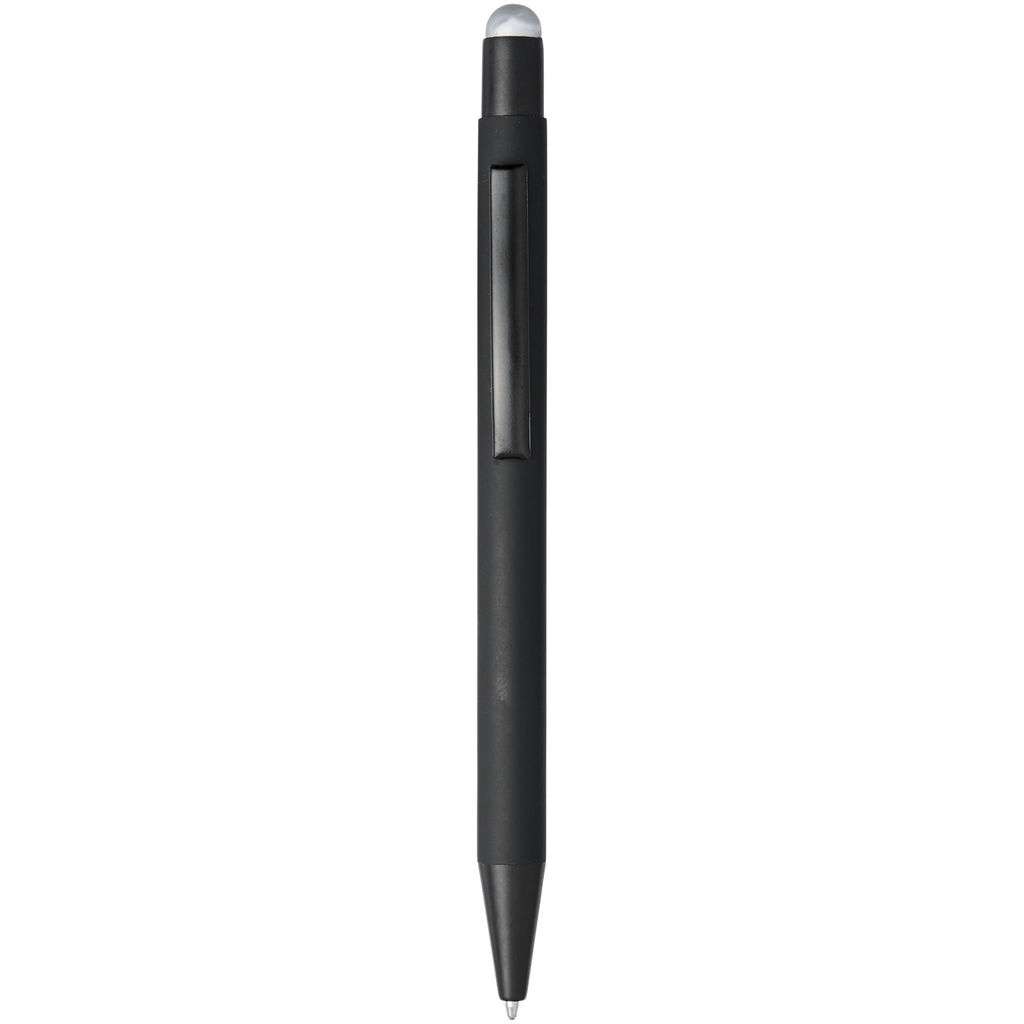 Ручка-стилус кулькова Dax, колір суцільний чорний, сріблястий