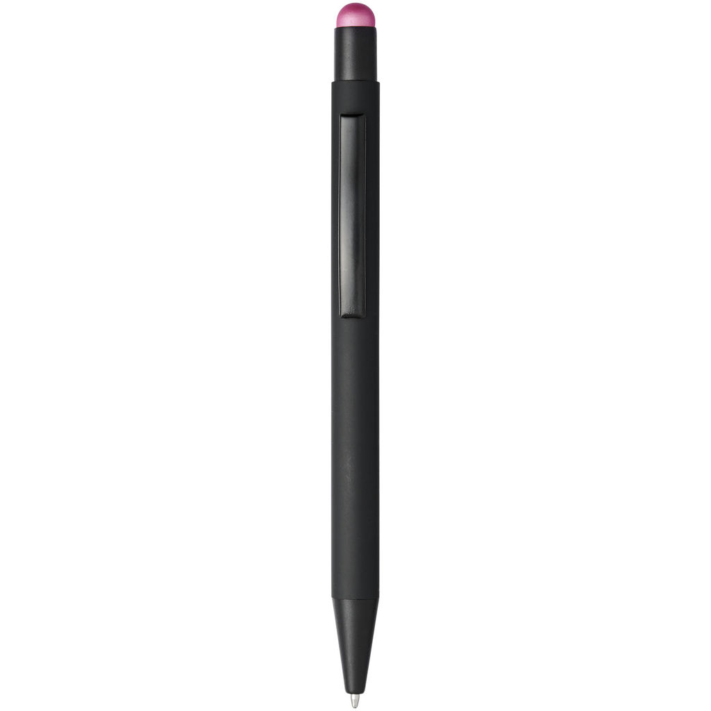 Ручка-стилус кулькова Dax, колір суцільний чорний, рожевий