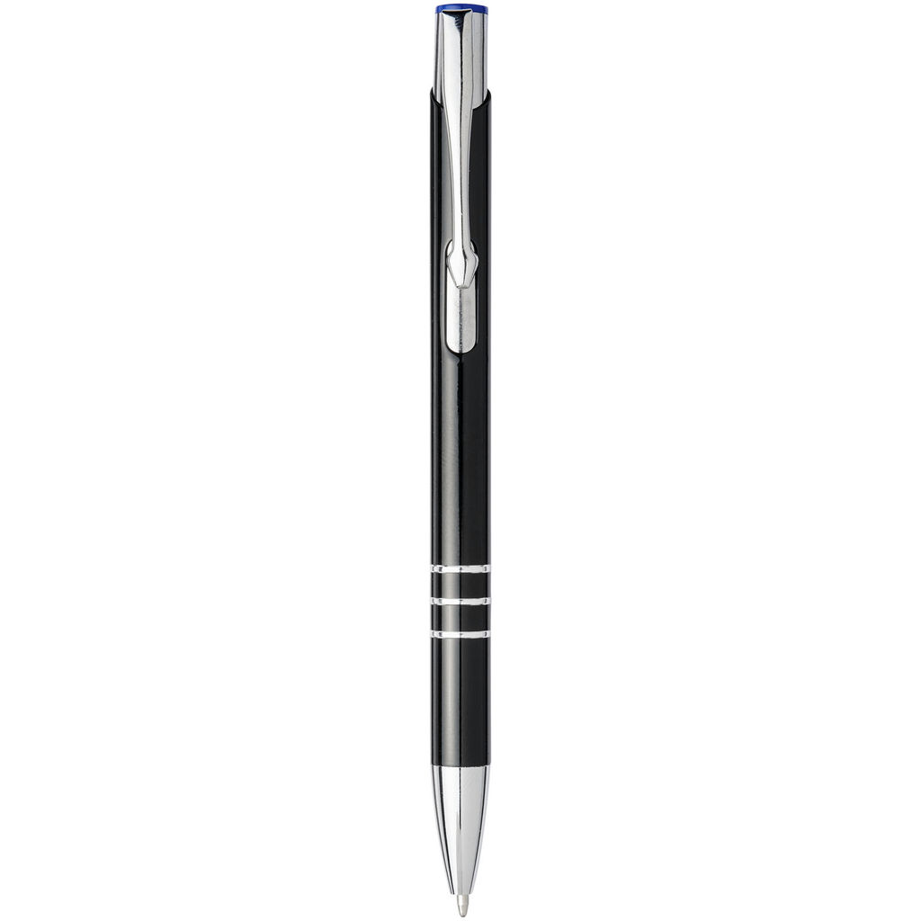 Ручка кулькова Moneta , колір суцільний чорний, яскраво-синій
