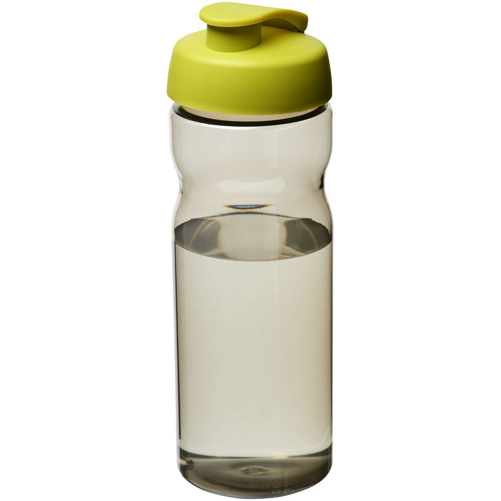 Пляшка спортивна H2O Eco , колір темно-сірий, зелений лайм