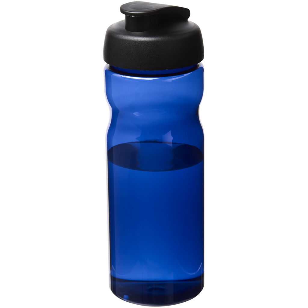 Пляшка спортивна H2O Eco , колір синій, суцільний чорний