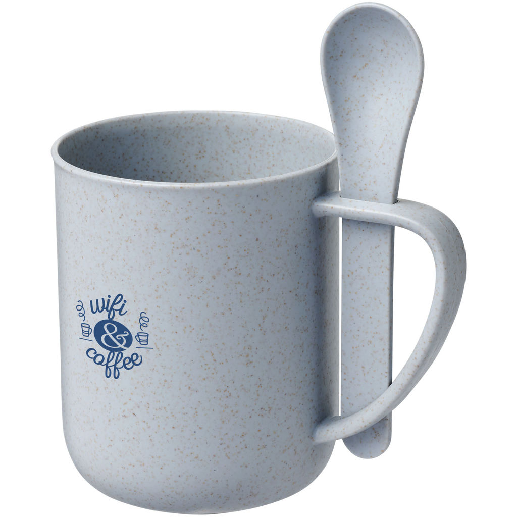 Чашка с ложкой Rye, цвет серый - 10064615- Фото №2 Чашка с ложкой Rye, цвет серый - 10064615- Фото №2