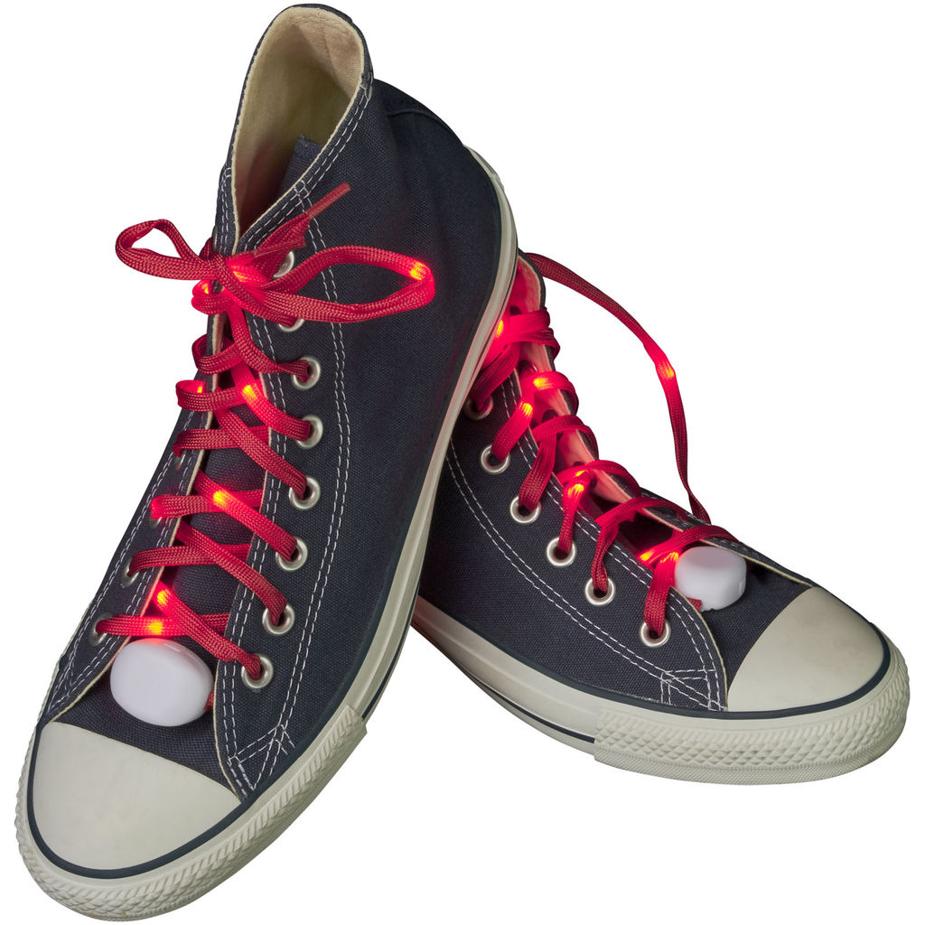 Шнурки для взуття LightsUp світлодіодні, колір червоний