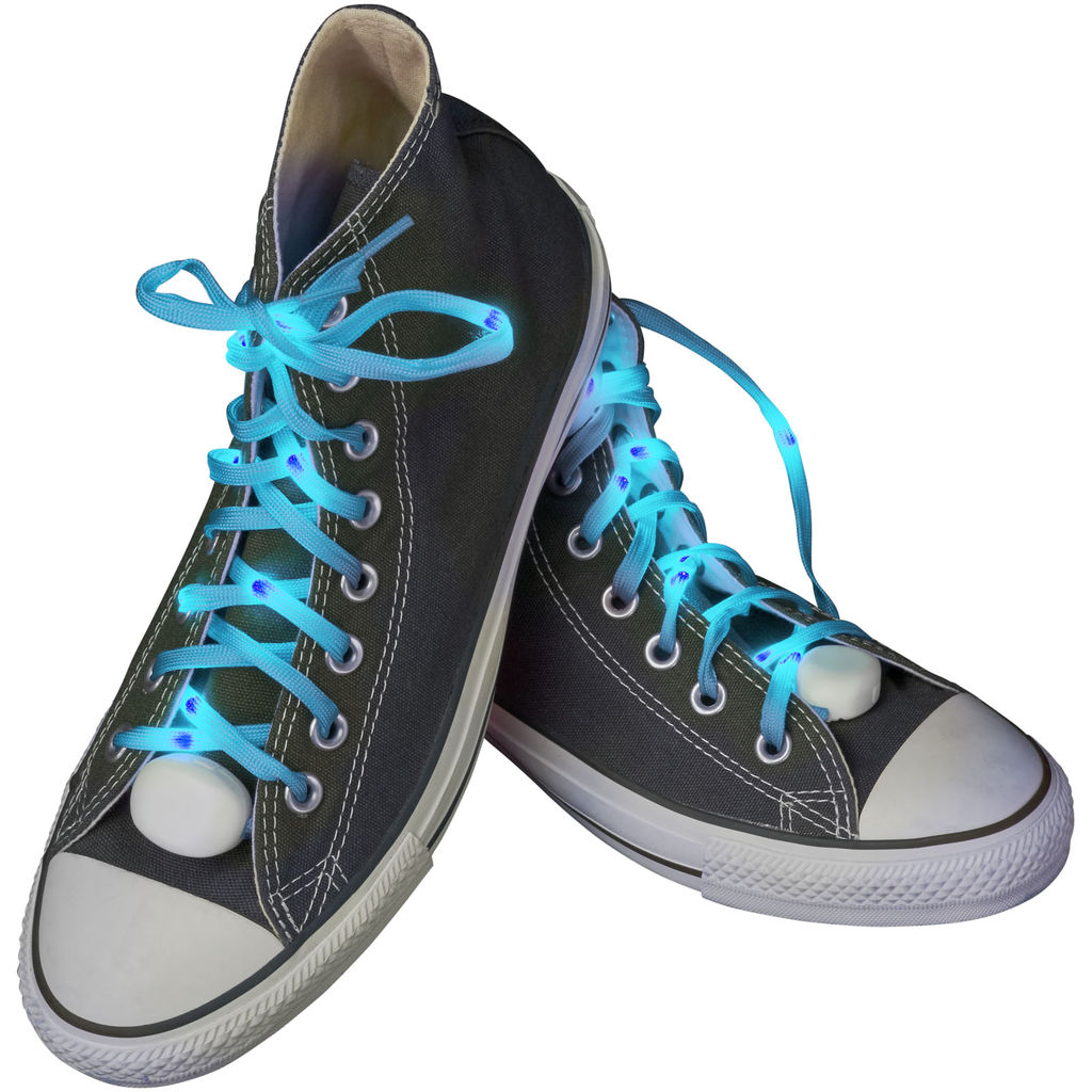Шнурки для взуття LightsUp світлодіодні, колір світло-синій
