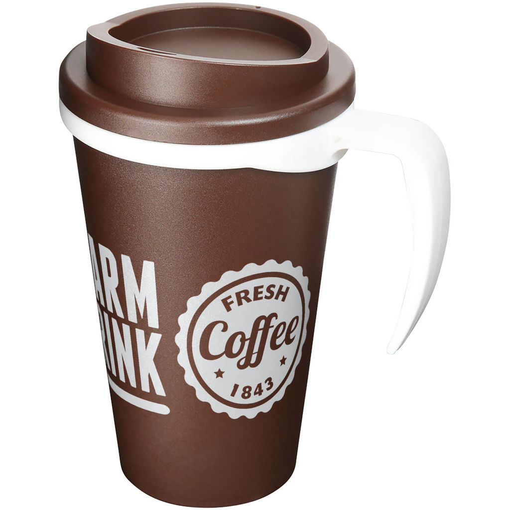 Термокружка Americano Grande, колір коричневий, білий - 21000427- Фото №2