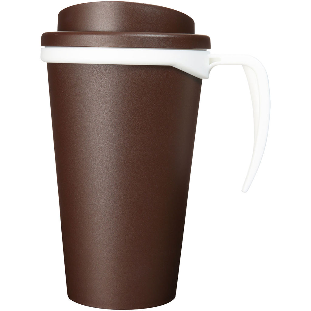 Термокружка Americano Grande, колір коричневий, білий - 21000427- Фото №4