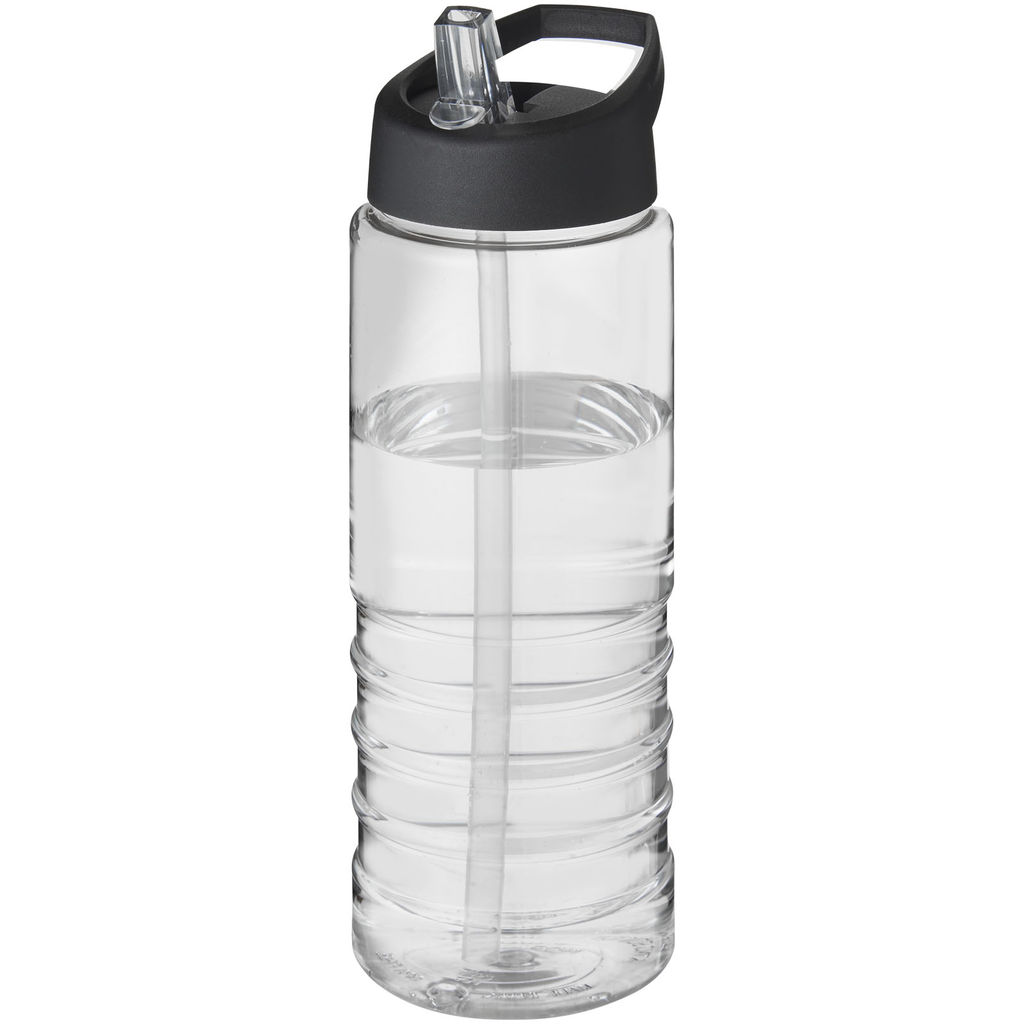 Бутылка спортивная H2O Treble , цвет прозрачный, сплошной черный