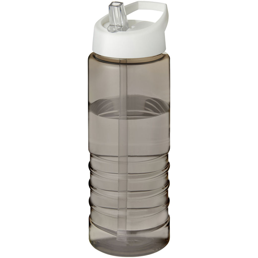 Бутылка спортивная H2O Treble , цвет темно-серый, белый