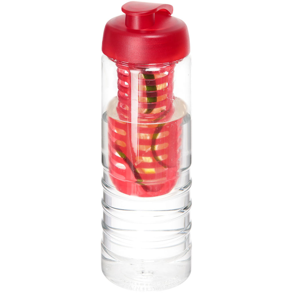 Бутылка H2O Treble , колір прозорий, червоний
