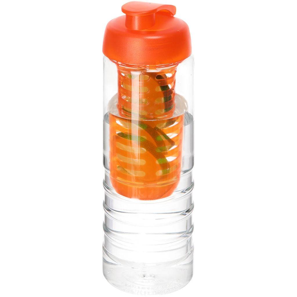 Бутылка H2O Treble , колір прозорий, помаранчевий