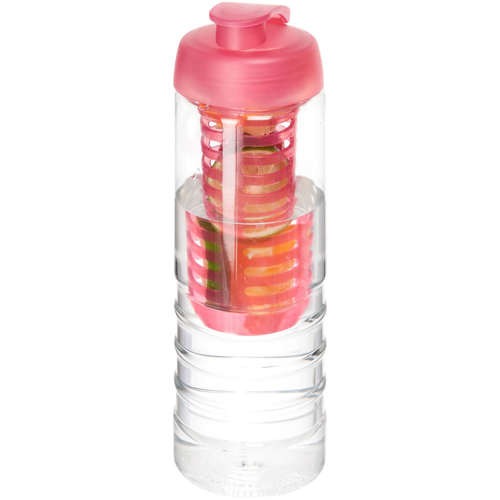Бутылка H2O Treble , колір прозорий, рожевий