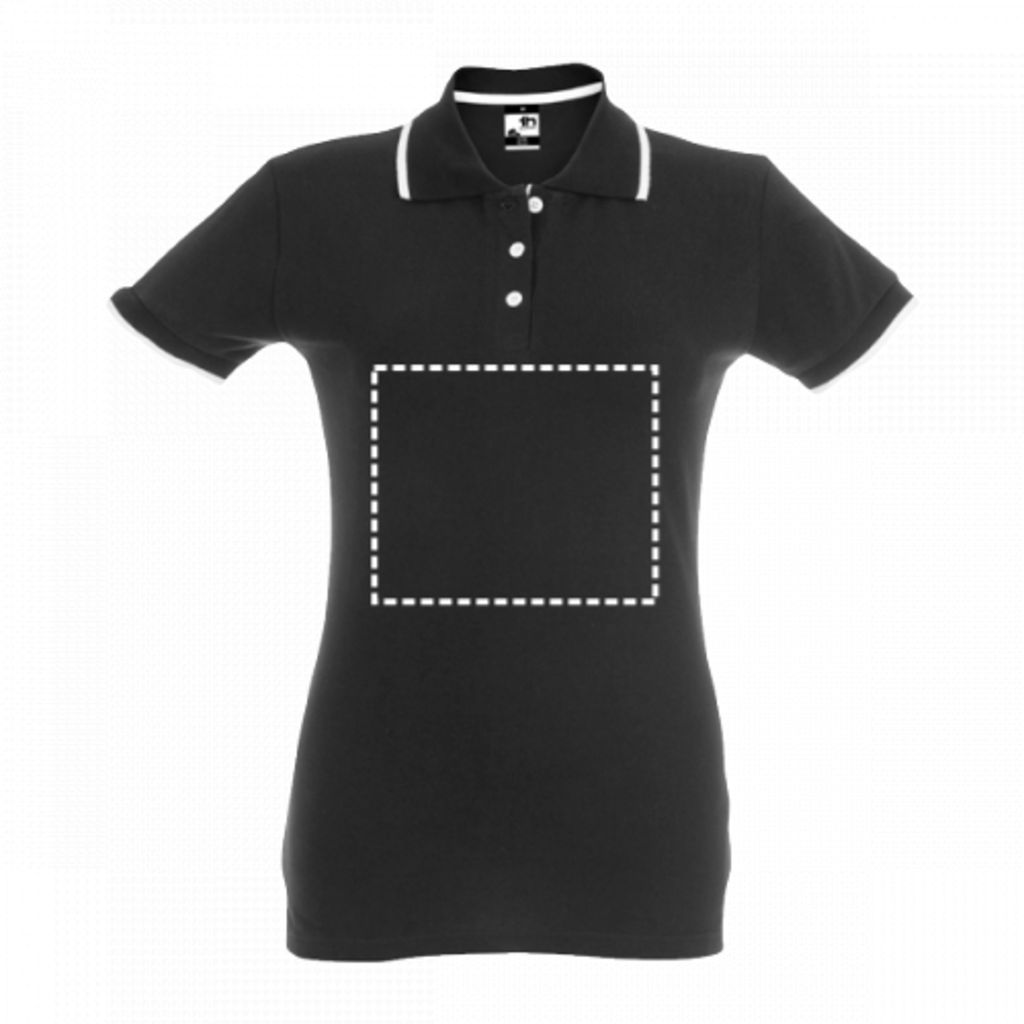 ROME WOMEN. Женское поло  slim fit, цвет черный  размер XL - 30139-103-XL- Фото №5