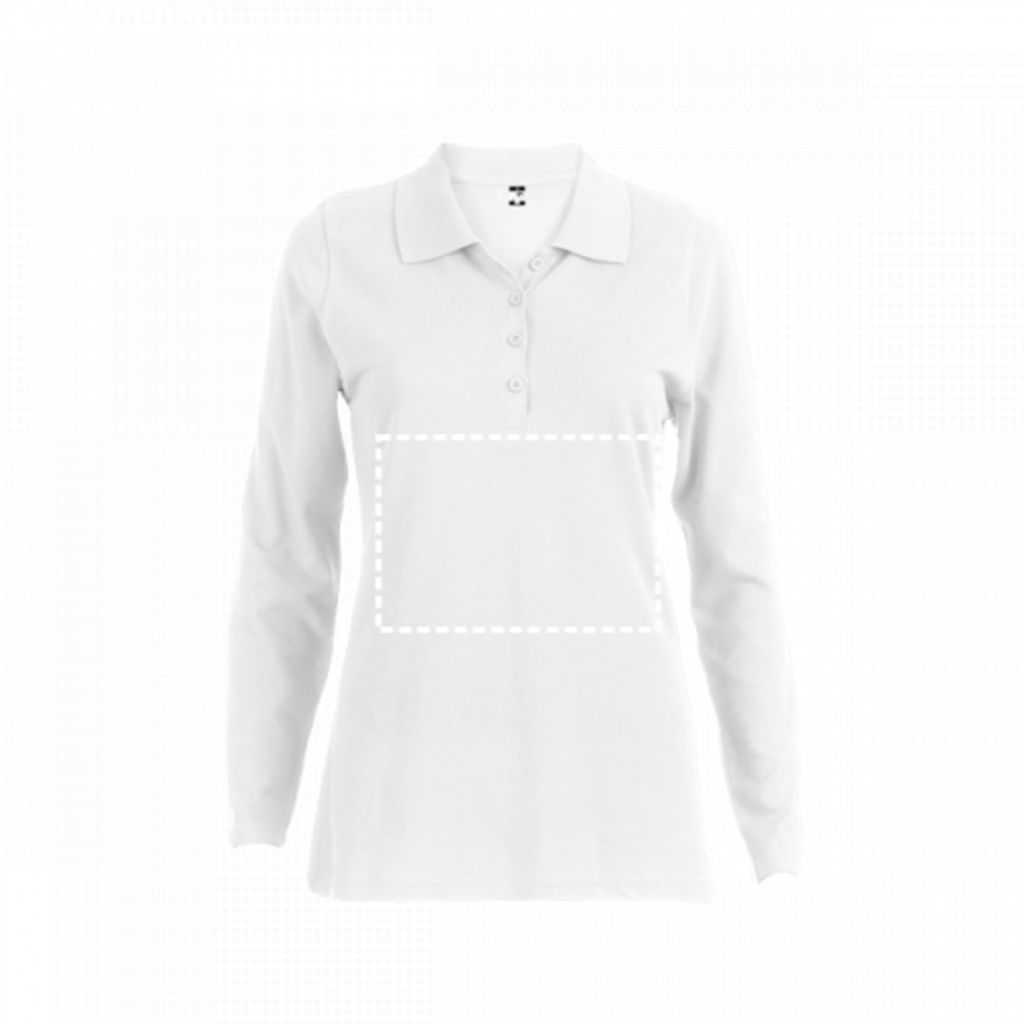 THC BERN WOMEN WH. Жіноче поло з довгими рукавами, колір білий  розмір XXL - 30144-106-XXL- Фото №3