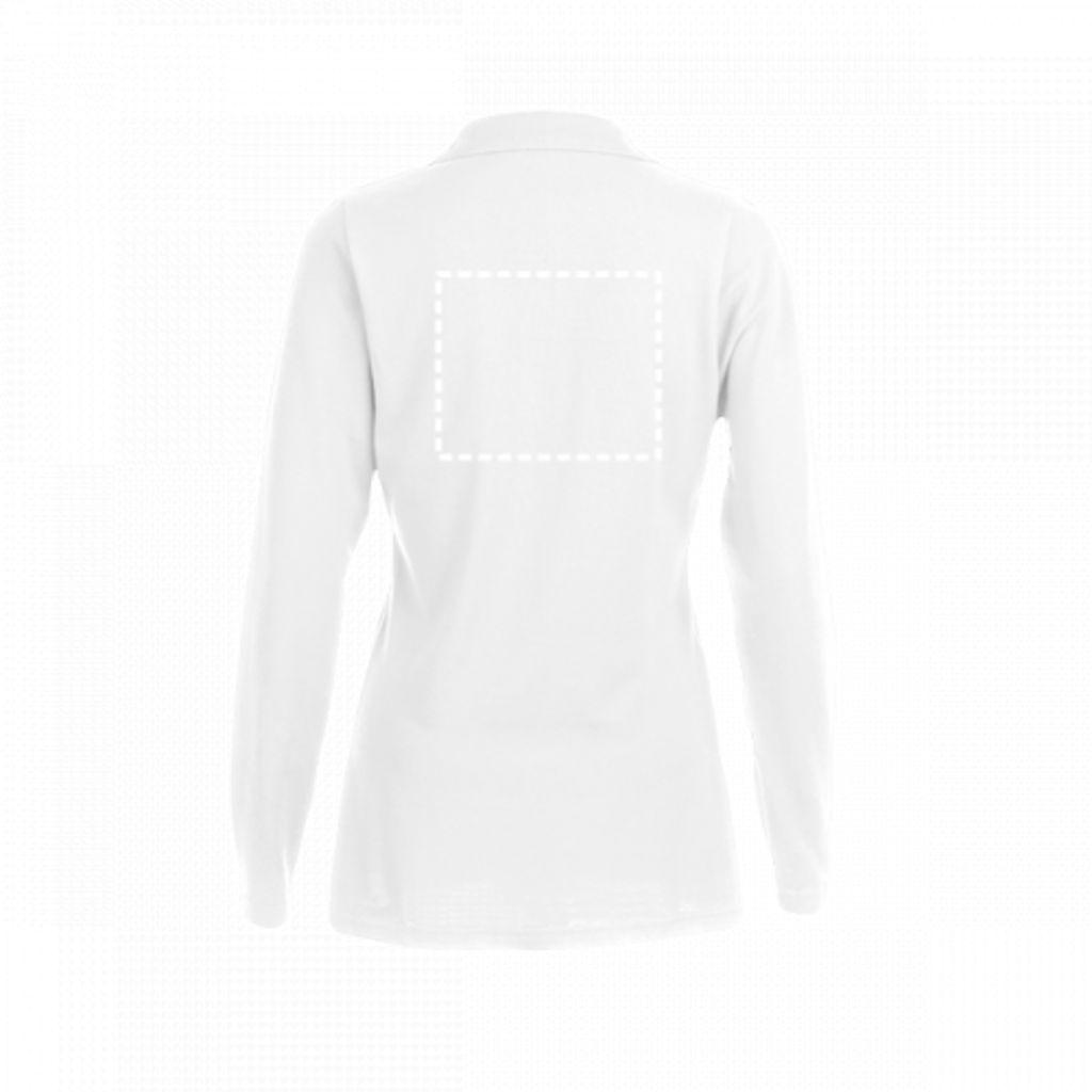 THC BERN WOMEN WH. Жіноче поло з довгими рукавами, колір білий  розмір XXL - 30144-106-XXL- Фото №10