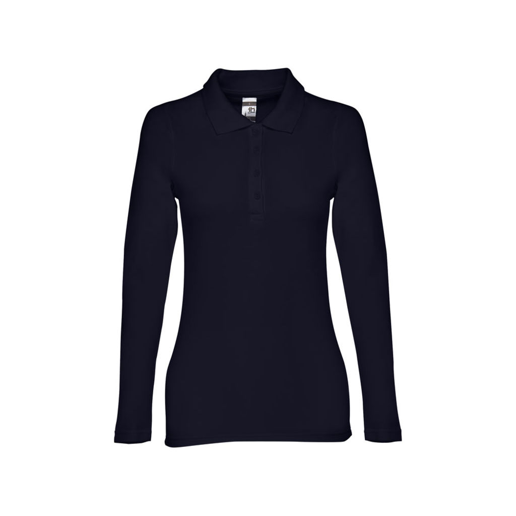 BERN WOMEN. Женское поло с длинным рукавом, цвет синий  размер XL - 30145-134-XL- Фото №2