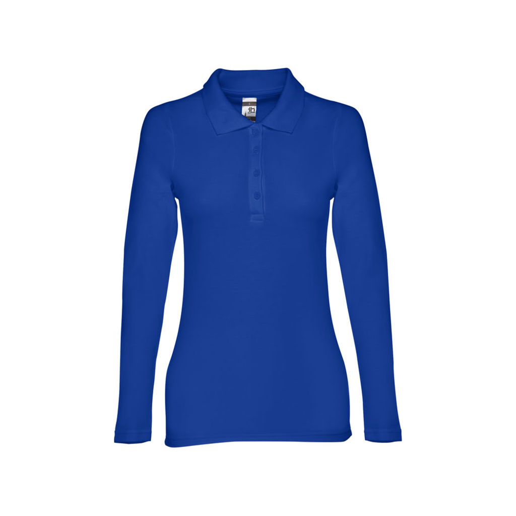 BERN WOMEN. Женское поло с длинным рукавом, цвет королевский синий  размер XL - 30145-114-XL- Фото №2