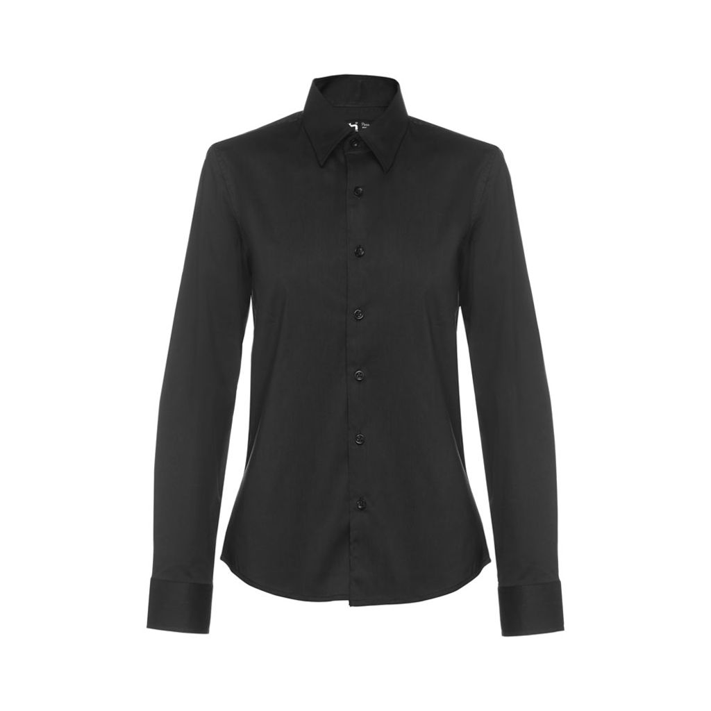 THC PARIS WOMEN. Жіноча сорочка popeline, колір чорний  розмір L - 30152-103-L- Фото №2