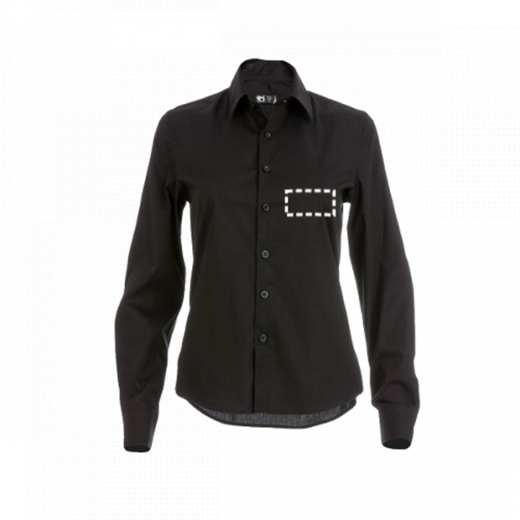 THC PARIS WOMEN. Жіноча сорочка popeline, колір чорний  розмір L - 30152-103-L- Фото №4