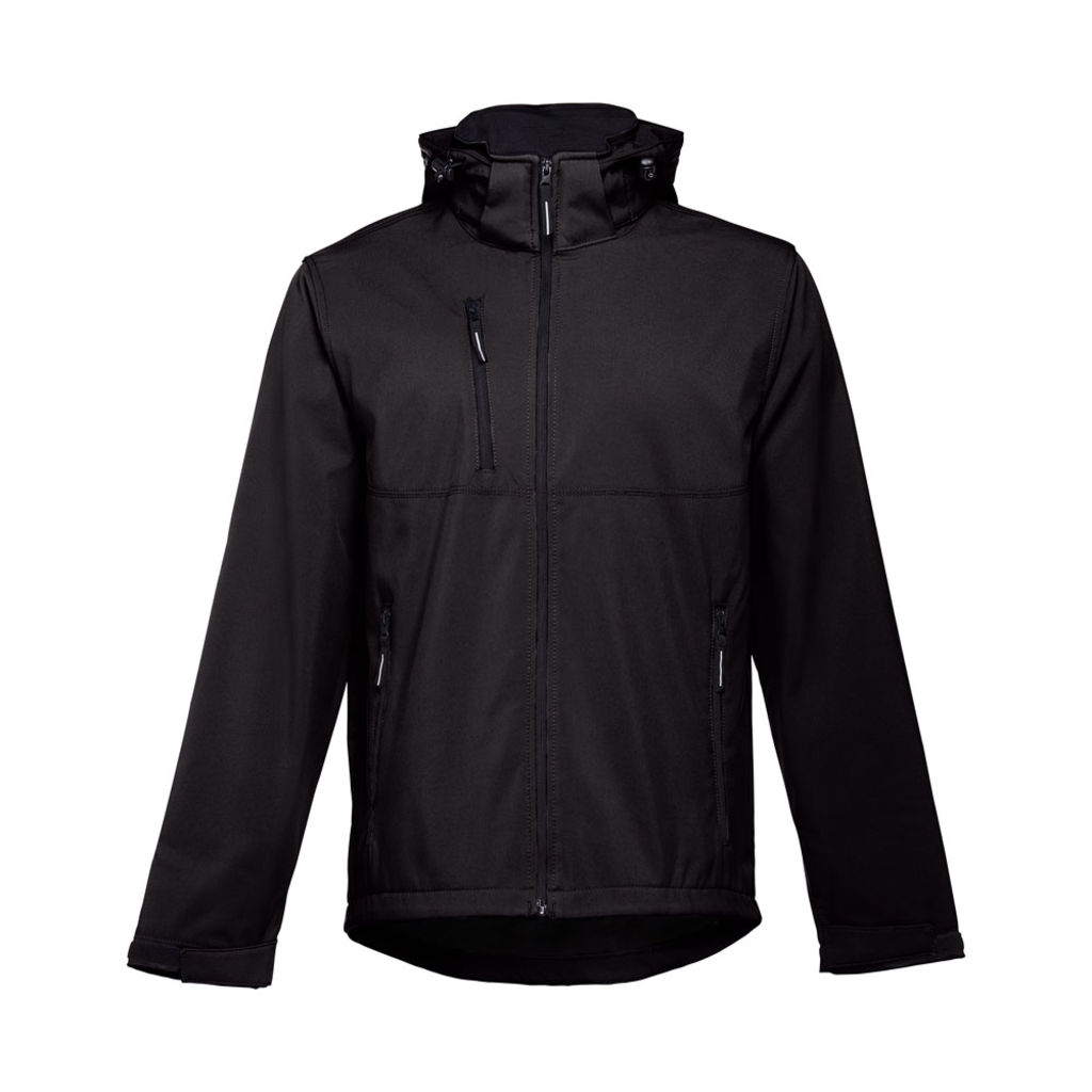 ZAGREB. Мужской SoftShell со съёмным капюшоном, цвет черный  размер L - 30180-103-L- Фото №2
