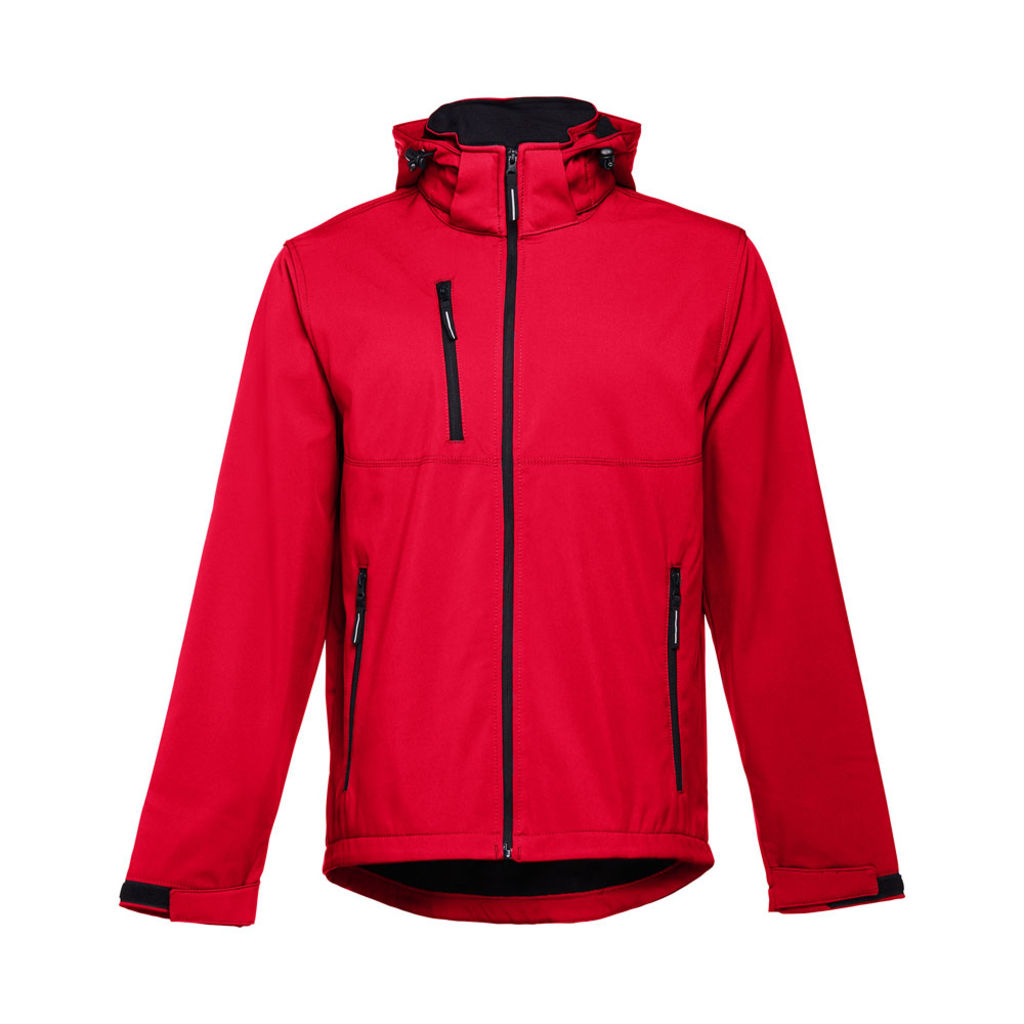 ZAGREB. Мужской SoftShell со съёмным капюшоном, цвет красный  размер XL - 30180-105-XL- Фото №2