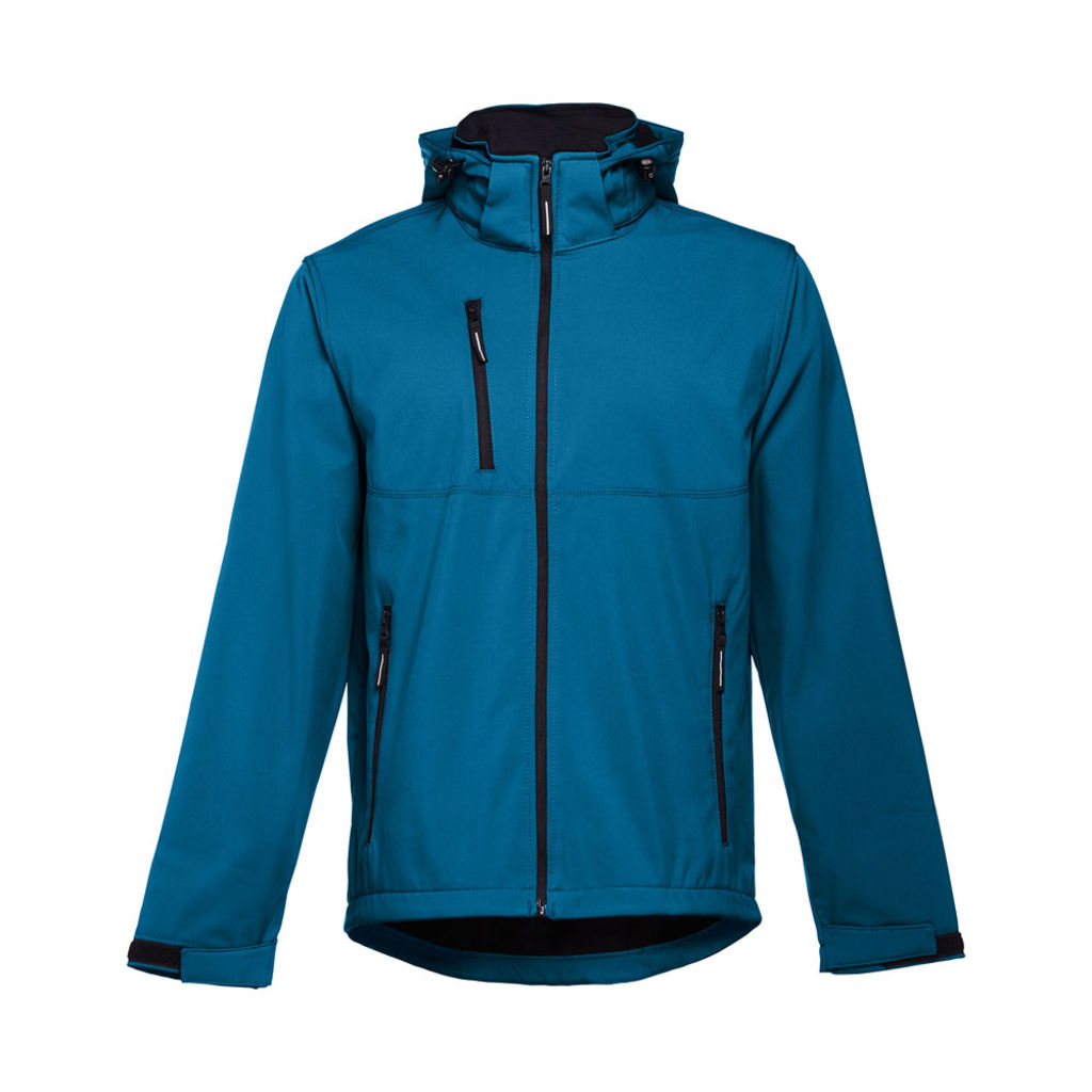 ZAGREB. Мужской SoftShell со съёмным капюшоном, цвет сине-зеленый  размер L - 30180-174-L- Фото №2