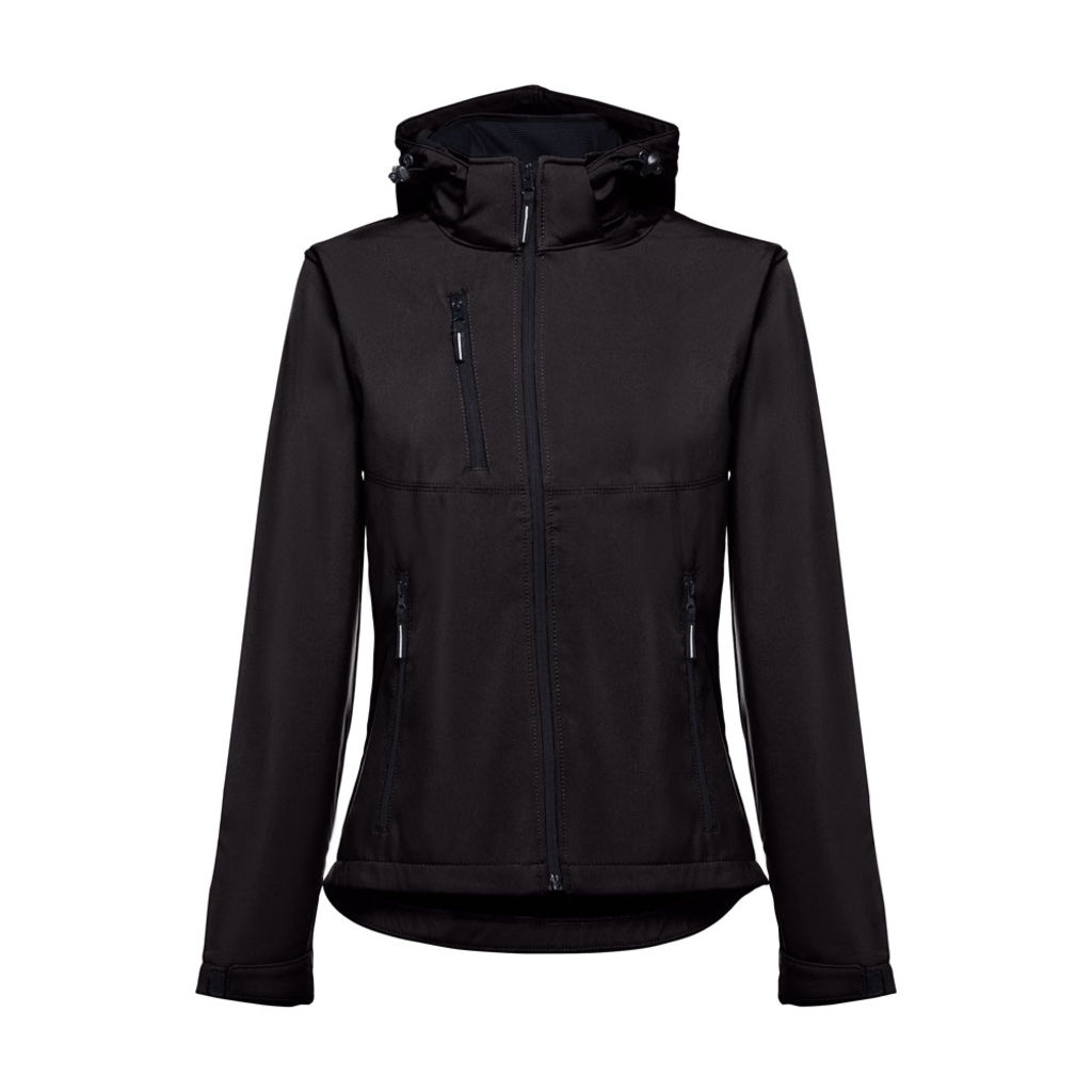 THC ZAGREB WOMEN. Жіноча куртка softshell зі знімним капюшоном, колір чорний  розмір L - 30181-103-L- Фото №2