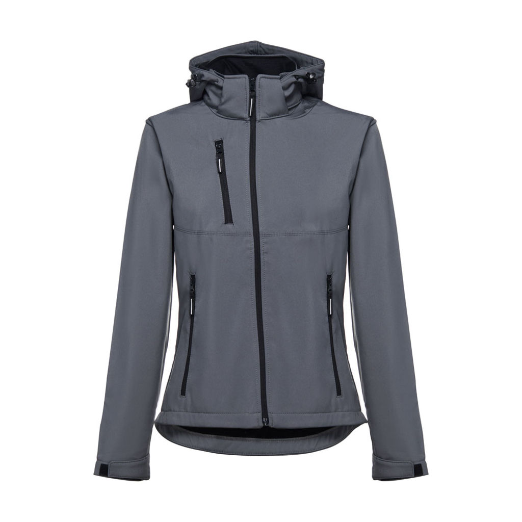 THC ZAGREB WOMEN. Жіноча куртка softshell зі знімним капюшоном, колір сірий  розмір L - 30181-113-L- Фото №2