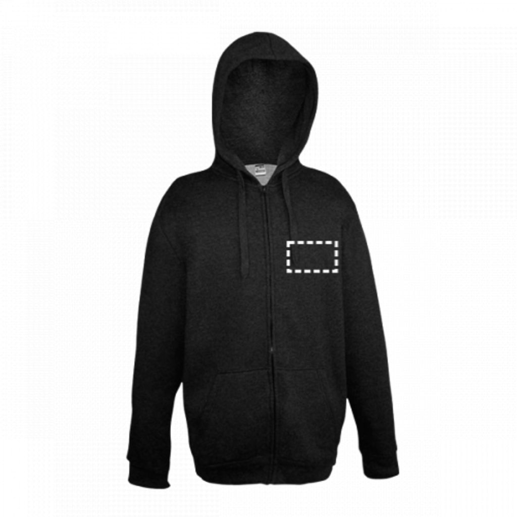 AMSTERDAM. Мужская толстовка с молнией и капюшоном, цвет синий  размер XL - 30161-134-XL- Фото №4